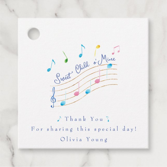 Étiquettes Cadeau Enfant doux de mon cadeau musical (Devant)