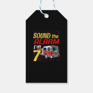 Étiquettes-cadeau Enfant Fire Truck 7e anniversaire fête cadeau pomp