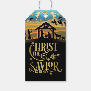 Étiquettes-cadeau "Enfant Jésus de la Nativité dans la crèche