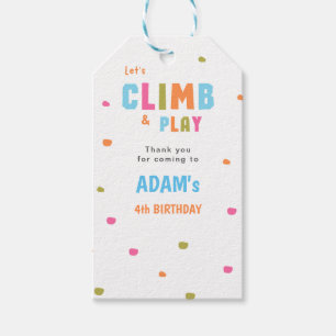 Étiquettes-cadeau Enfants Escalades fête d'anniversaire