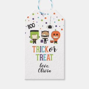 Étiquettes-cadeau Enfants Halloween Party Colorée Trick ou traitemen