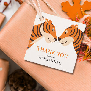 Étiquettes Cadeau Enfant's mignon Safari Merci tigre Anniversaire