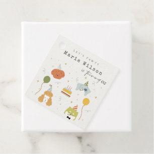 Étiquettes Cadeau Enfants mignons Chiens de marionnettes pawty N'imp