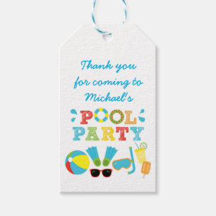 Étiquettes-cadeau Enfants Piscine Anniversaire Fête Favoriser