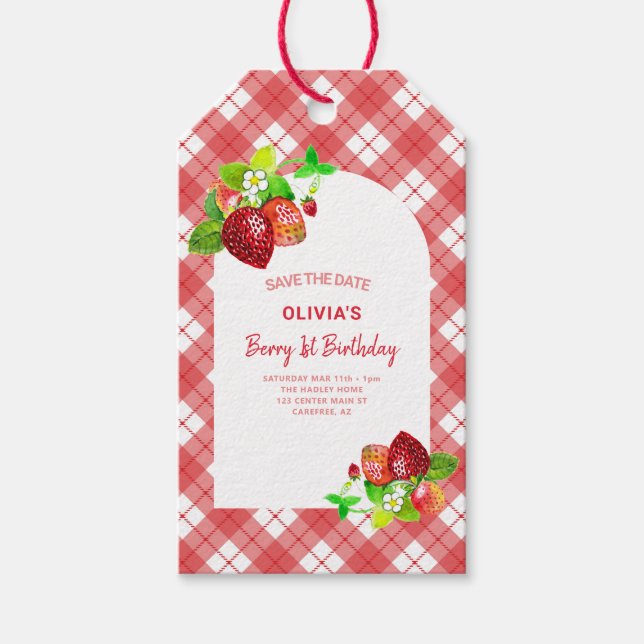 Étiquettes-cadeau Enregistrer la date de l'invitation d'anniversaire (Devant)