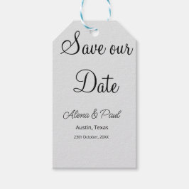 Étiquettes-cadeau Enregistrer notre date QR code ajouter une photo d