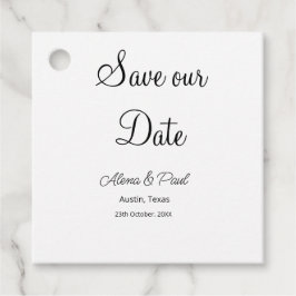 Étiquettes Cadeau Enregistrer notre date QR noir blanc ajouter photo