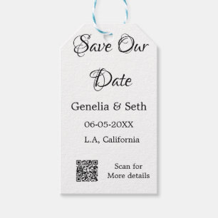 Étiquettes-cadeau Enregistrez la date code QR simple minimal détails