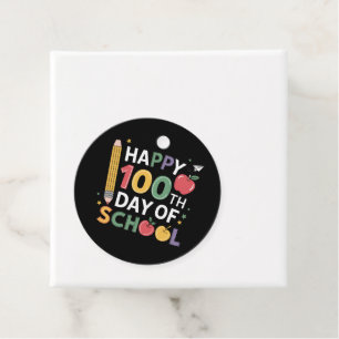 Étiquettes Cadeau Enseignants du 100e jour d'école Joyeux 100 jours