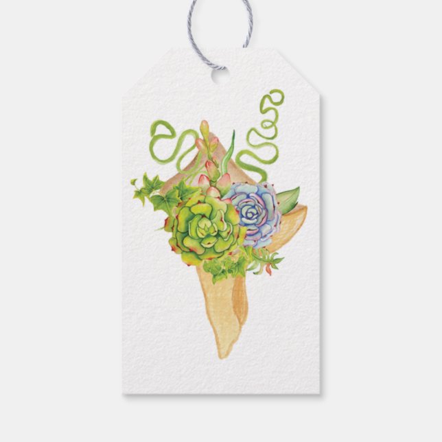Étiquettes-cadeau Enseignants Plante des semences Succulent Lanterne (Dos)
