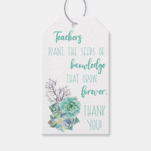 Étiquettes-cadeau Enseignants Plante les graines de la connaissance 
