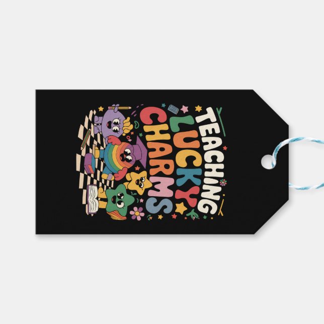 Étiquettes-cadeau Enseigner Lucky Charms Enseignant Saint Patrick's  (Devant (Horizontal))