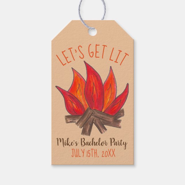 Étiquettes-cadeau Enterrement de vie de garçon Fête de Bachelor Part (Devant)