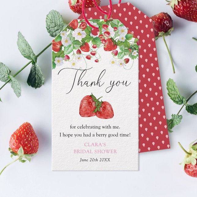 Étiquettes-cadeau Enterrement de vie de jeune fille aux fraises (Créateur téléchargé)