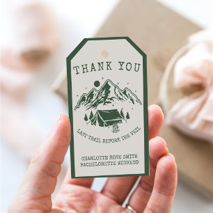 Étiquettes-cadeau Enterrement de vie de jeune fille week-end camping