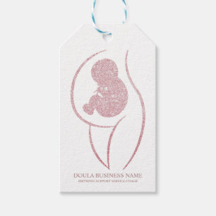 Étiquettes-cadeau Entraîneur de doula en or rose