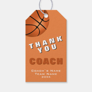 Étiquettes-cadeau Entraîneur de Merci de basket-ball