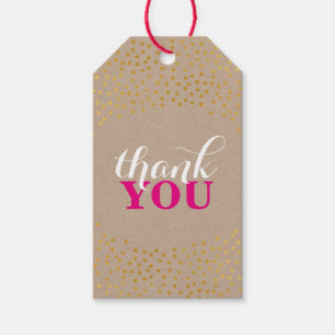 Étiquettes-cadeau ENTREPRISE EMBALLAGE rustique en or confetti spot