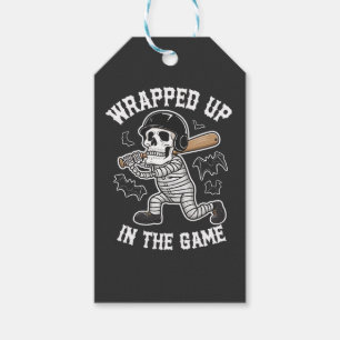 Étiquettes-cadeau Enveloppé dans le jeu baseball Halloween
