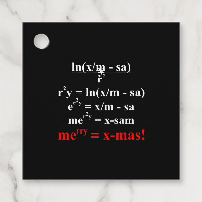 Étiquettes Cadeau Équation mathématique Joyeux Noël (Devant)