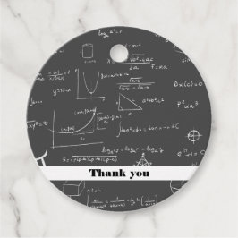 Étiquettes Cadeau équations mathématiques et graphique en Merci noir