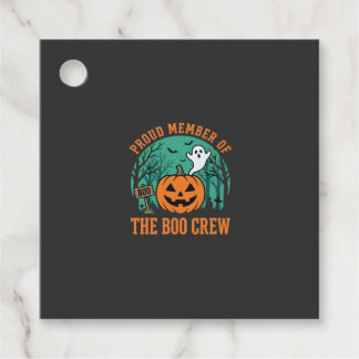 Étiquettes Cadeau Équipe de fantômes de design de citrouille Hallowe