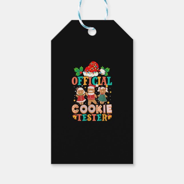 Étiquettes-cadeau Équipe officielle de biscuits de Noël Ginge (Devant)
