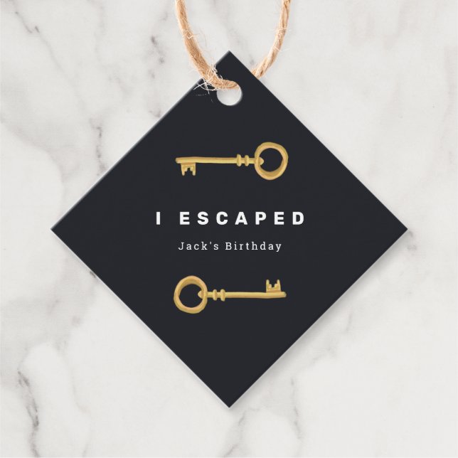 Étiquettes Cadeau Escape Room Party (Devant)