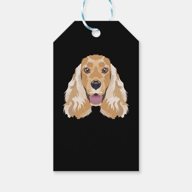 Étiquettes-cadeau Espagnol Cocker Anglais Souriant (Devant)