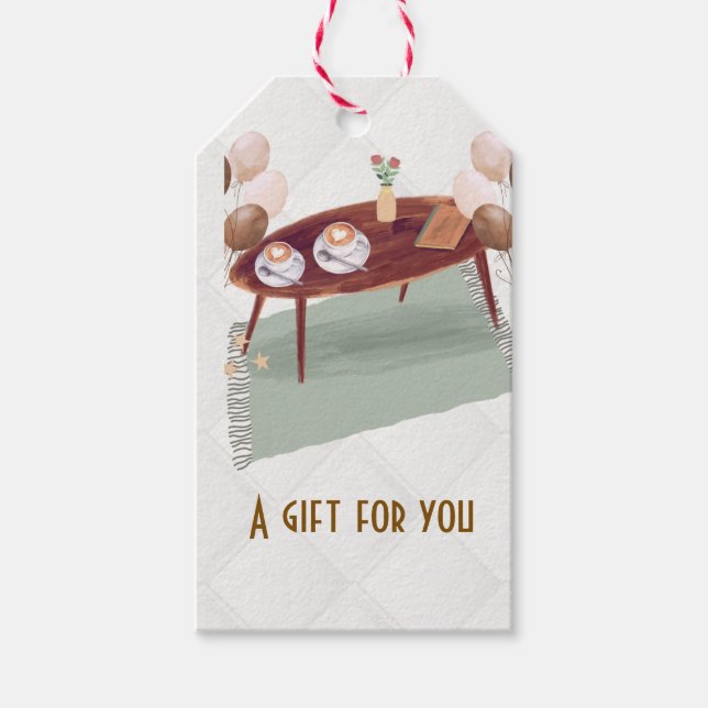 Étiquettes-cadeau Espresso et ballons (Devant)