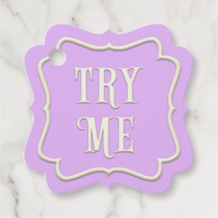 Étiquettes Cadeau "Essayez-moi" Wonderland Tea Party Pastel Purple