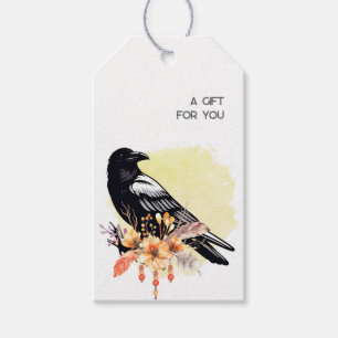 Étiquettes-cadeau Esthétique sombre gothique corbeau