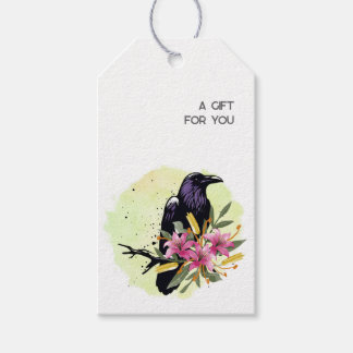 Étiquettes-cadeau Esthétique sombre gothique corbeau