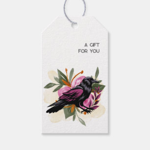 Étiquettes-cadeau Esthétique sombre gothique corbeau