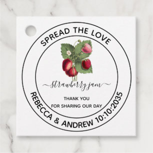 Étiquettes Cadeau Étaler L'Amour Fraise Jam Mariage Favor Favo