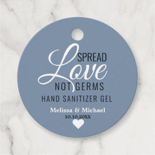 Étiquettes Cadeau Étaler l'amour non Germes Sanitizer Mariage Dusty 
