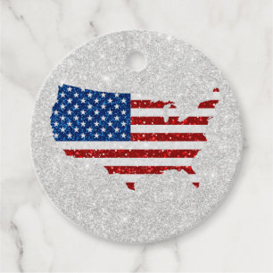 Étiquettes Cadeau États-Unis Drapeau Stars & Stripes Juillet 4 Parti
