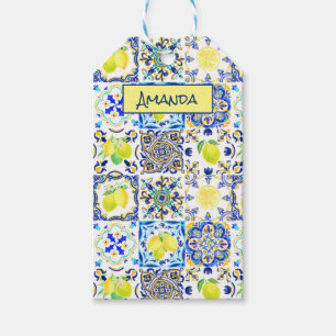 Étiquettes-cadeau Été agrumes siciliens majolica méditerranéenne