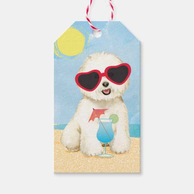 Étiquettes-cadeau Été Bichon Frise (Devant)