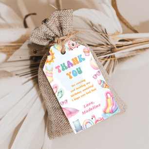 Étiquettes-cadeau Été Editable Splish Splash Anniversaire Merci