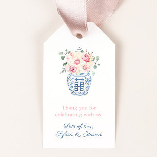 Étiquettes-cadeau Été rose Roses Fille Baby shower Merci