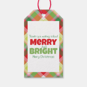 Étiquettes-cadeau Étiquette-cadeau Merci Joyeux & Bright Teachers
