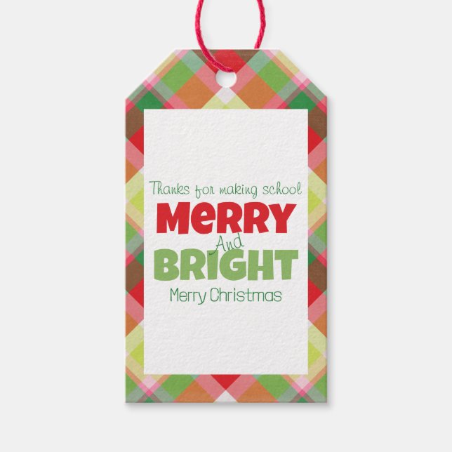 Étiquettes-cadeau Étiquette-cadeau Merci Joyeux & Bright Teachers (Devant)