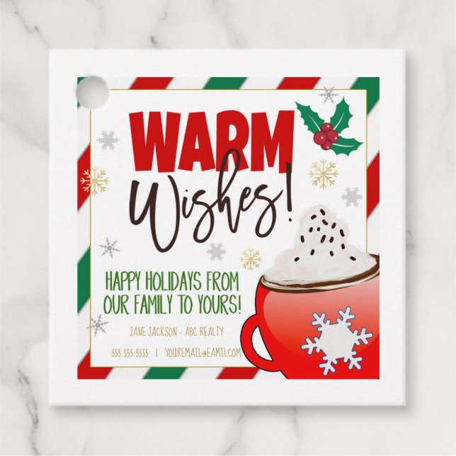 Étiquettes Cadeau Étiquette-cadeau Realtor Hot Chocolate Pop By (Devant)