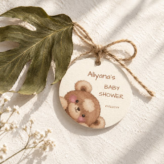 Étiquettes Cadeau Etiquette de remerciement pour Baby Shower Ourson