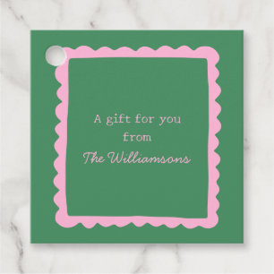 Étiquettes Cadeau Etiquette Rose Vert Cadeau De Nom Fantaisiste