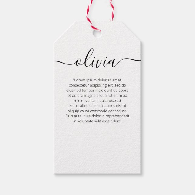 Étiquettes-cadeau Étiquettes-cadeaux à l'écriture simple blanche (Devant)