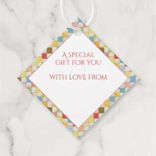 Étiquettes Cadeau ÉTIQUETTES-CADEAUX EN MOSAÏQUE POUR COUVERTURE Pat