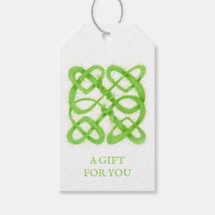 ÉTIQUETTES-CADEAU ÉTIQUETTES-CADEAUX GREEN CELTIC KNOT