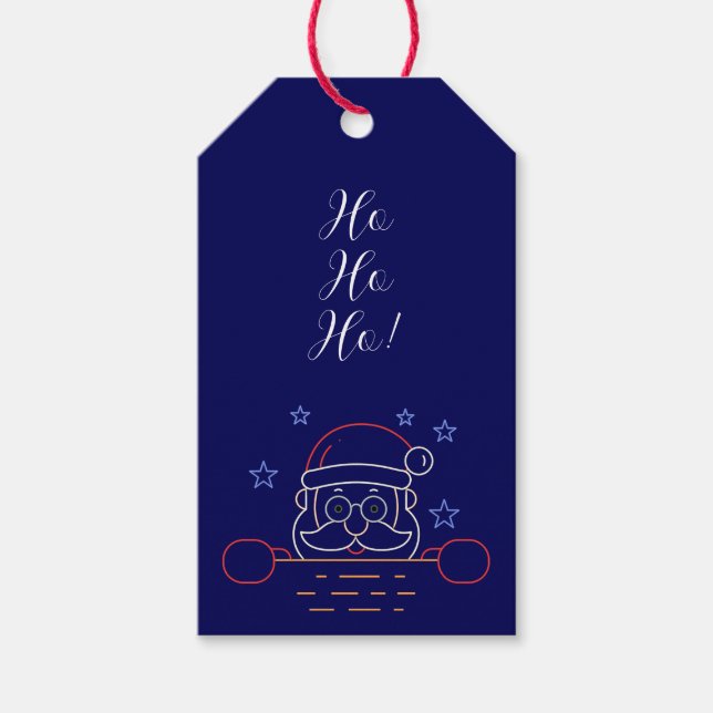 Étiquettes-cadeau Étiquettes-cadeaux Père Noël dans une Cheminée (Devant)